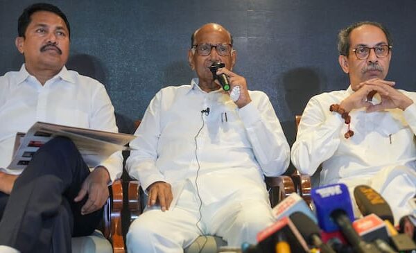 MVA Sharad Pawar nana patole uddhav thackeray lagged behind other small parties in vote Percentage BJP Eknath Shinde Ajit Pawar