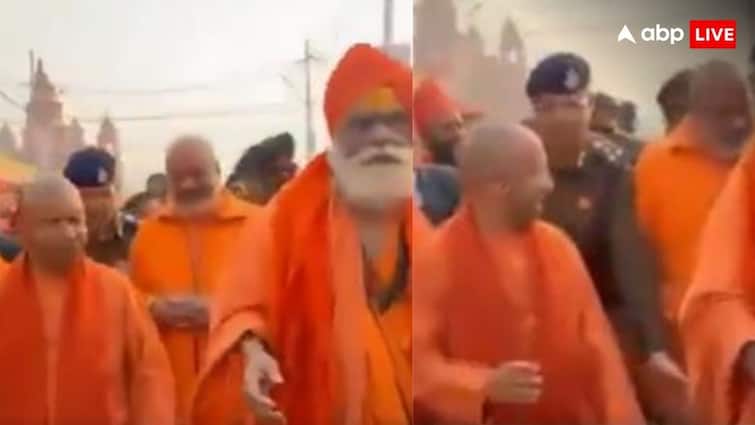 Mahakumbh 2025 When Yati Narsinghanand Trying To Come Close CM Yogi Adityanth Watch Video What Happened Next