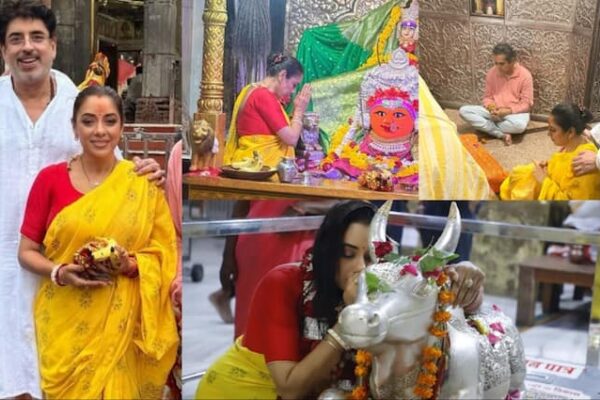 सावन में महाकाल के दर्शन करने उज्जैन पहंचीं रुपाली गांगुली, पति के साथ की शिव की पूजा