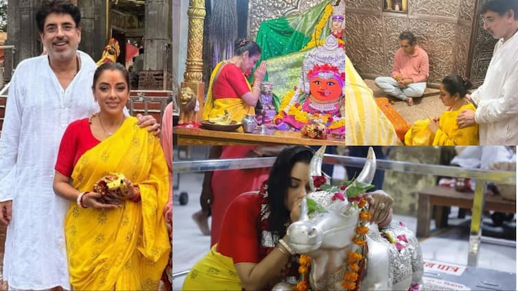 सावन में महाकाल के दर्शन करने उज्जैन पहंचीं रुपाली गांगुली, पति के साथ की शिव की पूजा